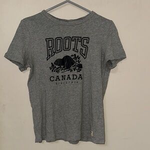Roots Gray Crew Neck Short Sleeve T-Shirt